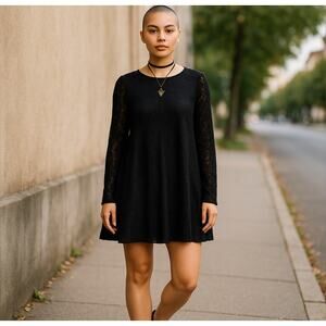 Women’s Vintage Havana Boho Lace Sheer Dress Coverup L Goth Emo